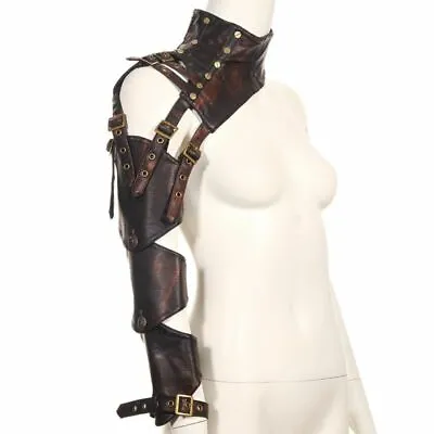 Steampunk Arm Armor Sleeve Sheath Vintage Cosplay Corset Costume Brown Leather • $58.95