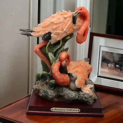 Montefiori Collection Pink Flamingo Family Statue Figurine Sculpture  • $225