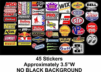 45 Mega Pack Racing Decals Stickers Drag Race NHRA Nascar • $18.50