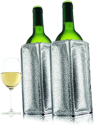 $31.90 • Buy Vacu Vin Rapid Ice Active Cooler Wine Bottle Chilling Sleeve Set Of 2, Silver