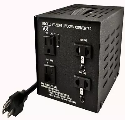 VCT VT-2000J Japan 100 Volt To USA 110 Volt Voltage Converter Transformer 2000  • $169.93