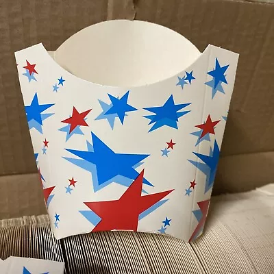 * Medium Printed Takeaway Cardboard Chip Scoop Boxes Fast Food Packaging • £5.99