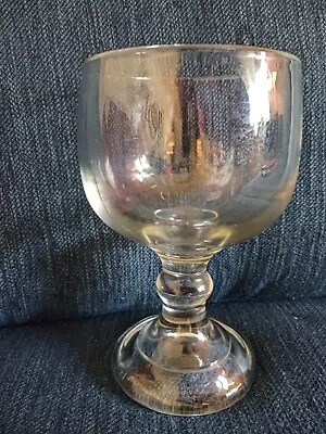 Large Vintage Clear Glass Beer Schooner Goblet Glass 8   32 Oz Heavy & Solid • $20