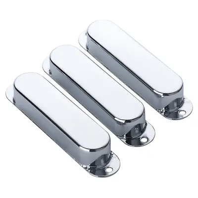 $15.99 • Buy 3x Guitar Brass Closed Single Coil Pickup Cover For ST SQ Electric Guitar Silver