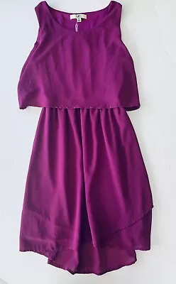 Ya Los Angeles Women's Small Magenta Sleeveless Layered Silk Blend Tank Dress • $24.69