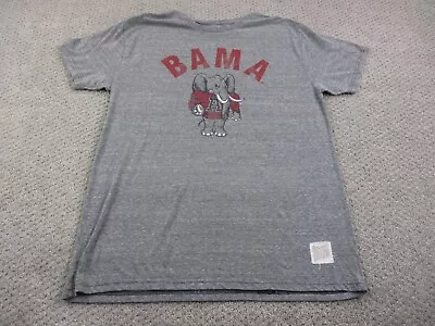 Alabama Crimson Tide Shirt Adult Large Gray Casual Sports Vintage Wash Logo Mens • $16.05