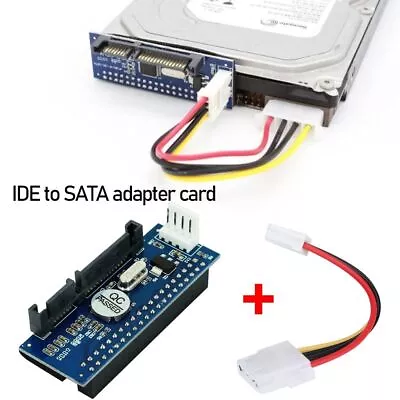 3.5 HDD IDE/PATA To SATA Converter Card Adapter For IDE 40-pin HardDrive Disk • £6.41