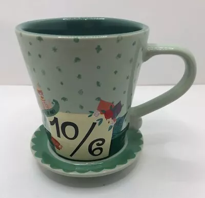 Alice In Wonderland Mad Hatter 10/6 Hat Coffee Mug Disney Parks Green World Land • $19.99