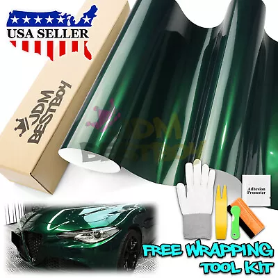 Premium Super Gloss Metallic Agate Green Vinyl Car Wrap Sticker Decal Sheet Film • $11