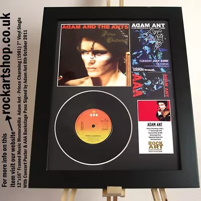 Adam Ant SIGNED Prince Charming 7  Vinyl Single AUTOGRAPHED 23.7.13 Framed PUNK • £159.98