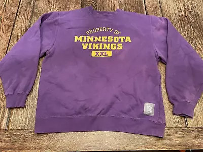 MINNESOTA VIKINGS Men's M Medium Purple Reebok Gridiron Classic Sweatshirt NFL • $15