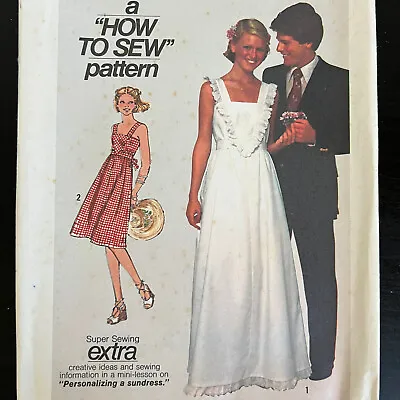 Vintage 1970s Simplicity 7861 Cottagecore Sun Dress Sewing Pattern 13/14 UNCUT • $6