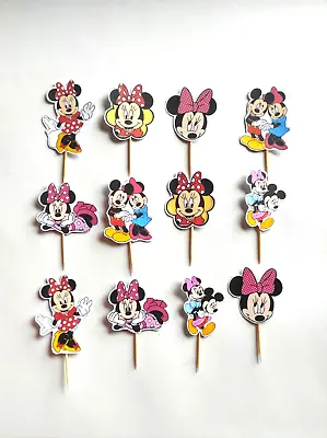 12 X Mickey Mouse Cup Cake Toppers Kids Party Decorations • $9.85