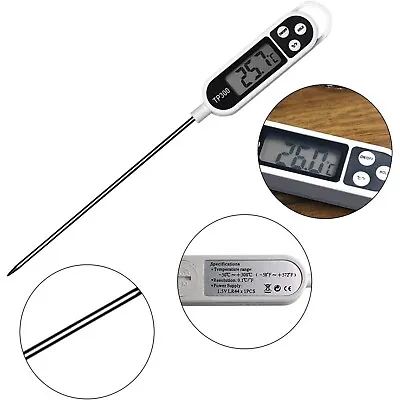 Digital Food Thermometer Temperature Food Meter Probe BBQ Meat Cooking & Battery • £2.99