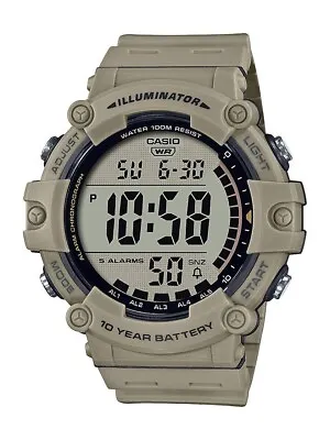 £39.99 • Buy CASIO AE-1500WH-5AVEF Mens Watch Silicone Khaki Chrono Timer Alarm Digital
