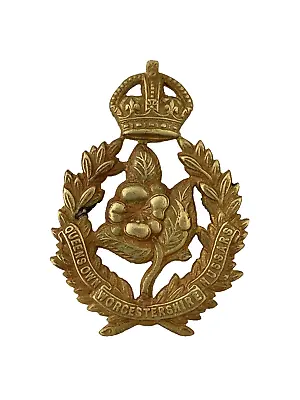 British Army Worcestershire Hussars Metal Cap Badge  BRASS WWI MODEL • £4.95