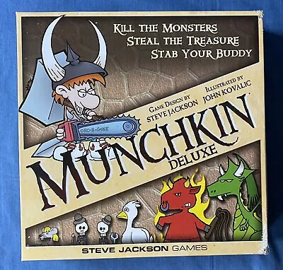 Munchkin Deluxe Board Card Game 1483 Steve Jackson 2014 Complete Unpunched Pawns • $12.99