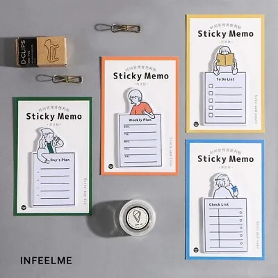 Infeel Me Planner Girl Sticky Memo Cute Girls Schedule To Do List Sticky Notes • £3.50