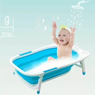 $29.98 • Buy Costway Blue Baby Folding Bathtub Infant Collapsible Portable Shower Basin