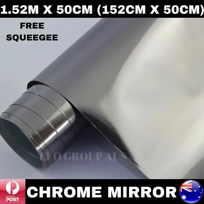 1.52m X 50cm Light Black Grey Chrome Mirror Car Vinyl Wrap Film Air Release • $24.99