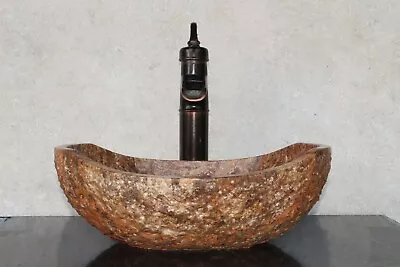 Natural Stone Sink - Rustic Travertine Marble - Hand Carved Vessel Sink • $279