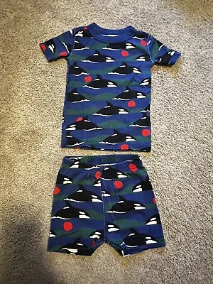 $7 • Buy Hanna Andersson Short Whale Blue Pajamas Size 90/3T