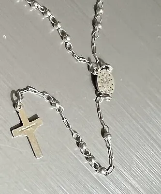 Vtg Creed 925 Sterling Silver Rosary 14” Child Small NWOT! • $57.80