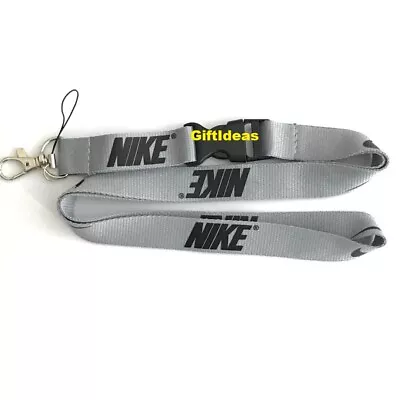 Nike Lanyard Detachable Keychain IPod Camera Strap Badge ID Gray • $4.93