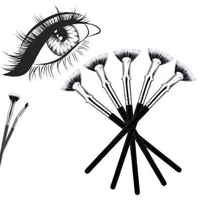 5x Folding Angle Scalloped Lash Brush 2024 New Mascara Fan Brush Eyelash Brush • £4.89