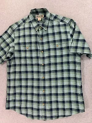 Duluth Trading Co Hemp Cotton Blend S/S Button Down Shirt (Men's Large) Blue • $25.99