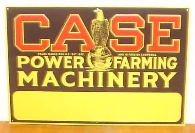 Vintage NOS Case Power Farming Machinery Embossed Metal Tractor Sign (Original) • $299.95