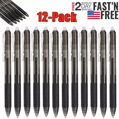 $9.33 • Buy 12 Packs Erasable Gel Pens, Fine Point, 0.7 Mm Retractable Clicker Pens,Black US