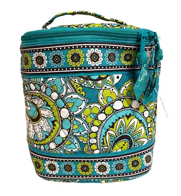 Vera Bradley Retired Peacock Lunch Bag Insulated Green Blue 7.5in Zip Purse Bag • $15