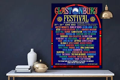 Vintage Music Poster Art - Glastonbury 2023 A4 A3 A2 A1 • £6.99