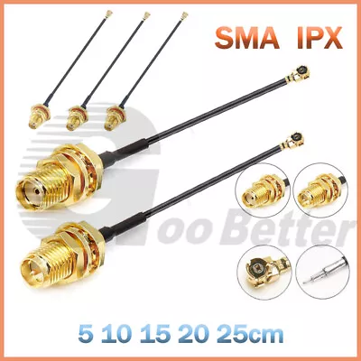 SMA Female Plug To IPX U.FL Female Pigtail Cable Antenna WiFi Mini PCI 5cm -20cm • $2.05