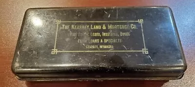 VTG The Kearney Land & Mortgage Co. Kearney Nebraska Black Metal Safety Box  • $7