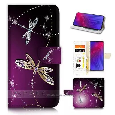 ( For Oppo Reno Z ) Flip Wallet Case Cover AJ40232 Bling Dragonfly • $12.99