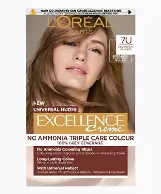 Loreal Excellence Creme No Ammonia Triple Care Hair Colour 7U Universal Blonde • £13.95