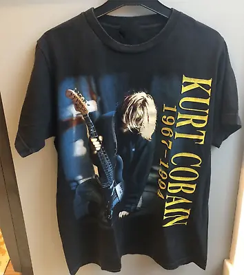 Vintage Nirvana Kurt Cobain T Shirt - Black Size S-4XL • $16.97