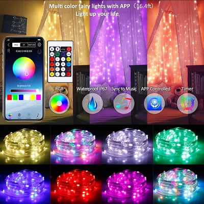 10M USB Led Fairy String Light Bluetooth APP RGBIC WS2812B Pixel Twinkle +Remote • $25.99