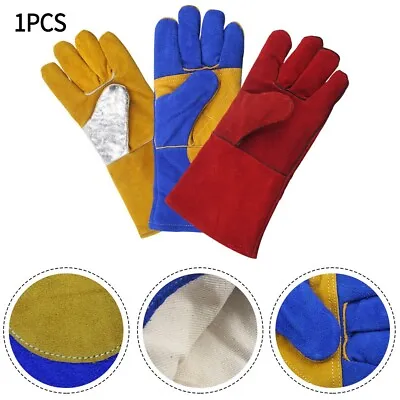 £16.06 • Buy 1 Pair Of Welding Gloves Heat Resistant BBQ/Oven/MIG/TIG Leather Welder Gloves