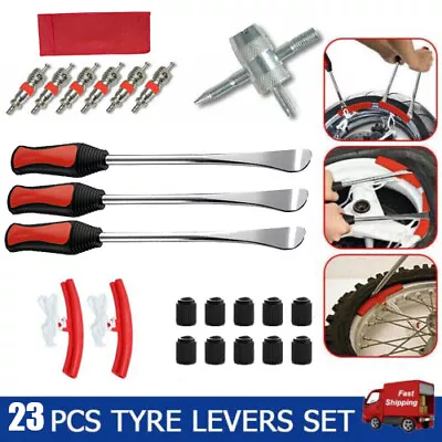 Tire Lever Spoon Motorcycle Tool Tire Change Bicycle Dirt Bike Touring 23PCS Kit • $17.64