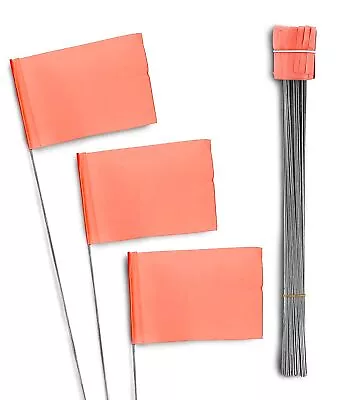 100 Pack Marking Stake Flags For Landscaping Surveying Irrigation Garden Marking • $17.99