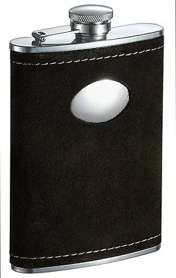 Visol Manzanillo Suede Flask With Oval Plate 8-Ounce Dark Olive Green • $21