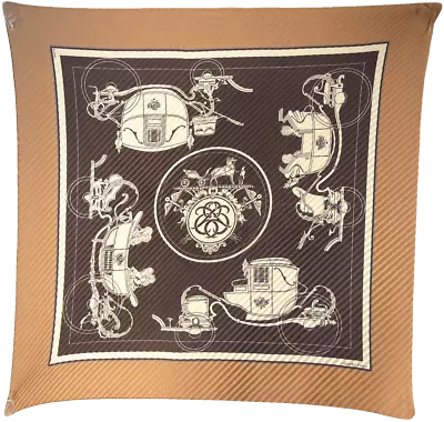 $349 • Buy Hermes Caramel Chocolat Ex Libris Pleated Plisse Twill 90