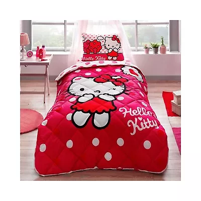 100% Cotton Girls Bedding Hello Kitty Themed Comforter Set With Flat Sheet • $149