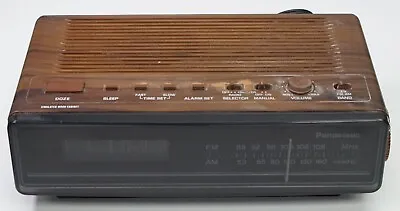 Vintage Panasonic RC-65 Alarm Clock Radio LED Display AM/FM Wood Works • $9.95