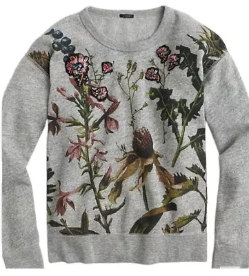EUC J. Crew Botanical Lightweight Beaded Sweatshirt Size Small Colorful Floral • $24.99