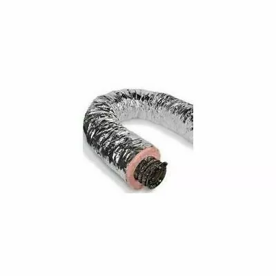 Master Flow Insulated Flexible Air Duct R6 Fiberglass Silver Jacket 8 In X 25 Ft • $49.99