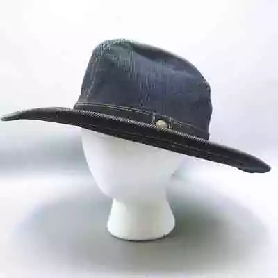 Vintage Levi Strauss & Co Riveted Navy Corduroy Cowboy Hat Size 7 1/4 • $57